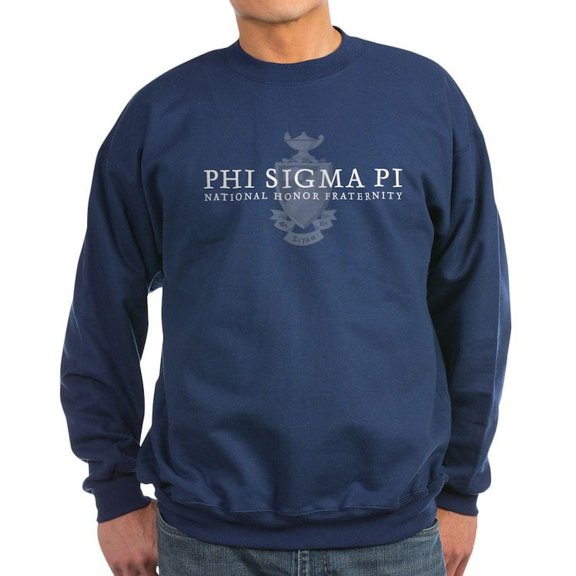 CafePress - Phi Sigma Pi White Wordmark And Shield Sweatshirt - Classic Crew Neck Sweatshirt