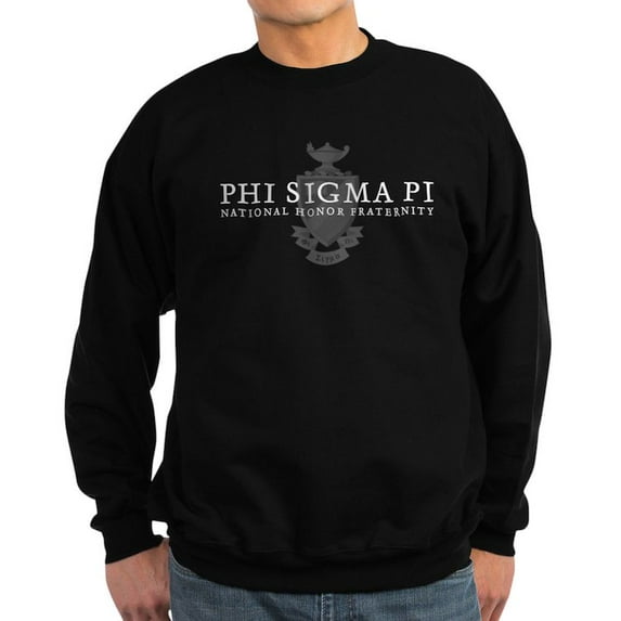 CafePress - Phi Sigma Pi White Wordmark And Shield Sweatshirt - Classic Crew Neck Sweatshirt