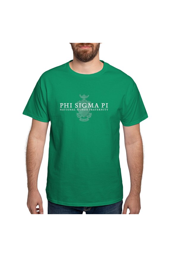- Phi Sigma Pi White Wordmark And Shield T Shirt - Men's Classic Graphic Cotton T-Shirt