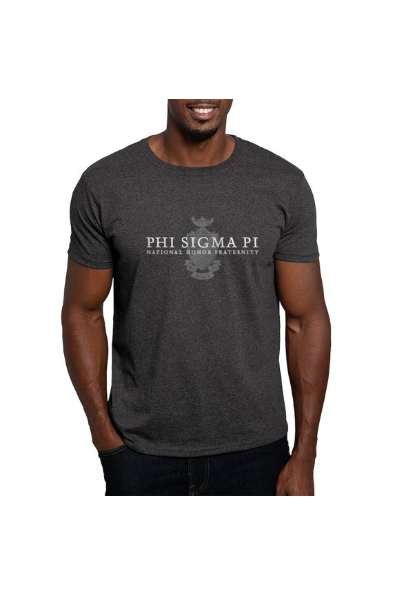 - Phi Sigma Pi White Wordmark And Shield T Shirt - Men's Classic Graphic Cotton T-Shirt