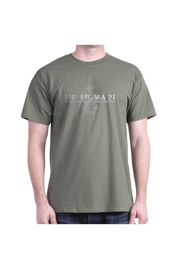 - Phi Sigma Pi White Wordmark And Shield T Shirt - Men's Classic Graphic Cotton T-Shirt