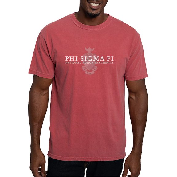 CafePress - Phi Sigma Pi White Wordmark And Shield T Shirt - Mens Comfort Colors Shirt