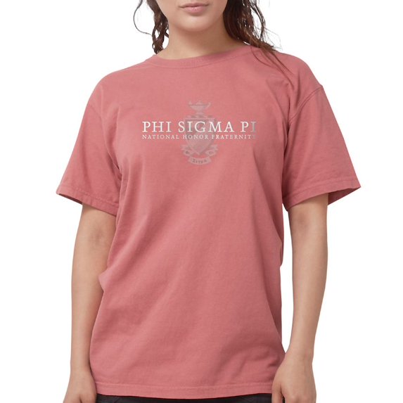 CafePress - Phi Sigma Pi White Wordmark And Shield T Shirt - Womens Comfort Colors® Shirt
