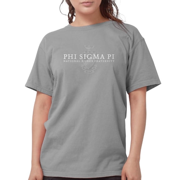 CafePress - Phi Sigma Pi White Wordmark And Shield T Shirt - Womens Comfort Colors® Shirt