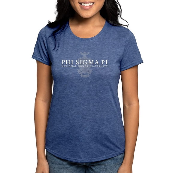 CafePress - Phi Sigma Pi White Wordmark And Shield T Shirt - Womens Tri-blend T-Shirt