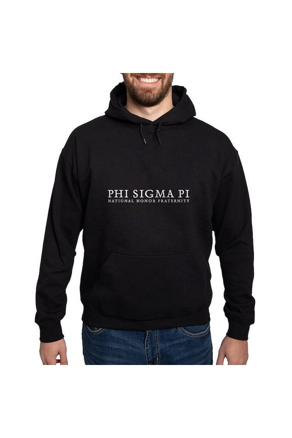 - Phi Sigma Pi White Wordmark Sweatshirt - Pullover Hoodie, Classic, Comfortable Hooded Sweatshirt