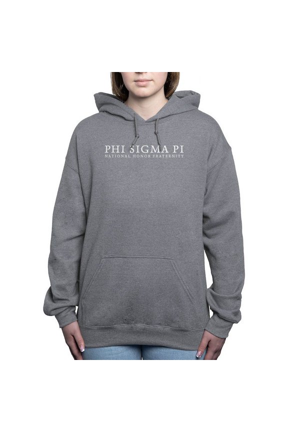 - Phi Sigma Pi White Wordmark Sweatshirt - Pullover Hoodie, Classic & Comfortable Hooded Sweatshirt