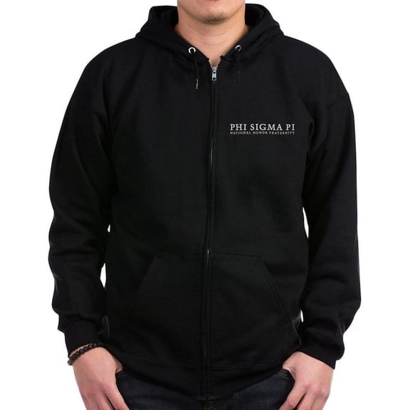 CafePress - Phi Sigma Pi White Wordmark Sweatshirt - Zip Hoodie, Classic Hooded Sweatshirt with Metal Zipper