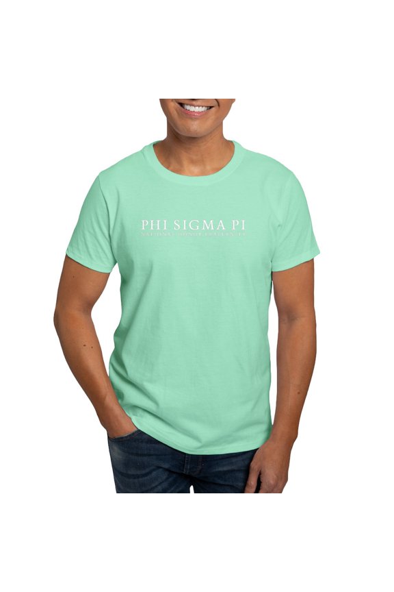 - Phi Sigma Pi White Wordmark T Shirt - Men's Classic Graphic Cotton T-Shirt