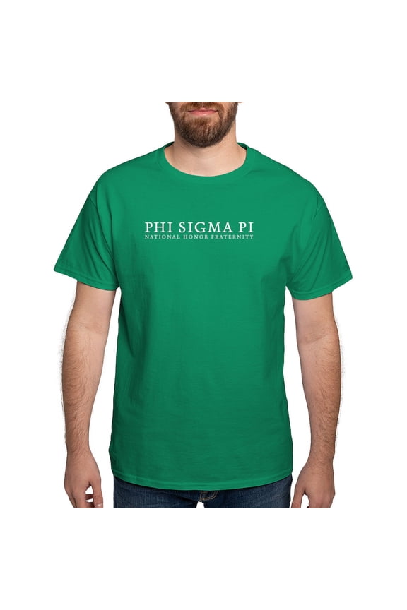 - Phi Sigma Pi White Wordmark T Shirt - Men's Classic Graphic Cotton T-Shirt