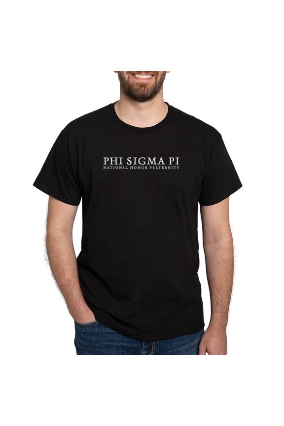 - Phi Sigma Pi White Wordmark T Shirt - Men's Classic Graphic Cotton T-Shirt
