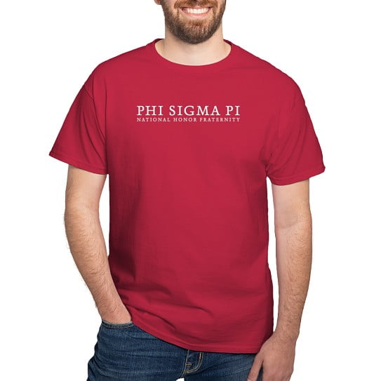 CafePress - Phi Sigma Pi White Wordmark T Shirt - Men's Classic Cotton T-Shirts