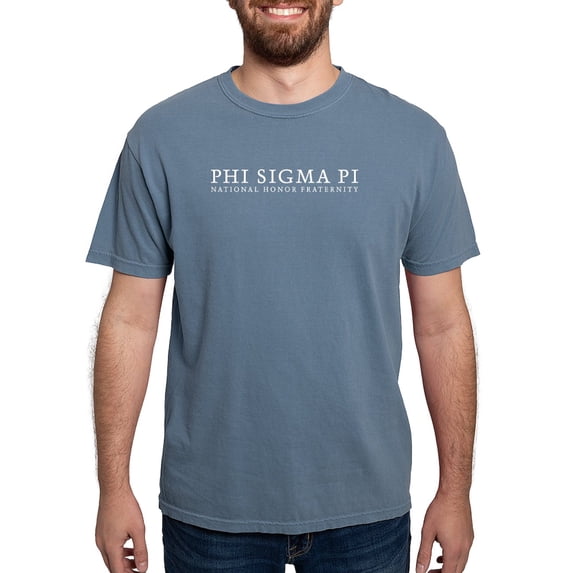 CafePress - Phi Sigma Pi White Wordmark T Shirt - Mens Comfort Colors Shirt