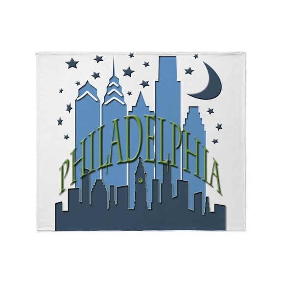 CafePress - Philly Skyline Cool Throw Blanket - Soft Fleece Throw Blanket, 50"x60" for All Ages