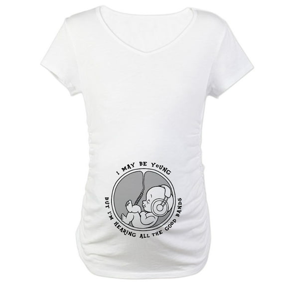 CafePress - Phone Jammies Maternity T Shirt - Cotton Maternity T-shirt, Cute & Funny Pregnancy Tee
