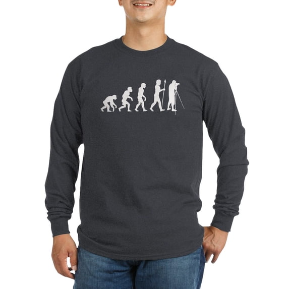 CafePress - Photographer Evolution Long Sleeve T Shirt - Long Sleeve Dark T-Shirt
