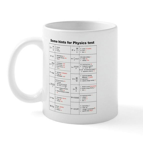 CafePress - Physics Equations Mug Mugs - 11 oz Ceramic Mug - Novelty Coffee Tea Cup