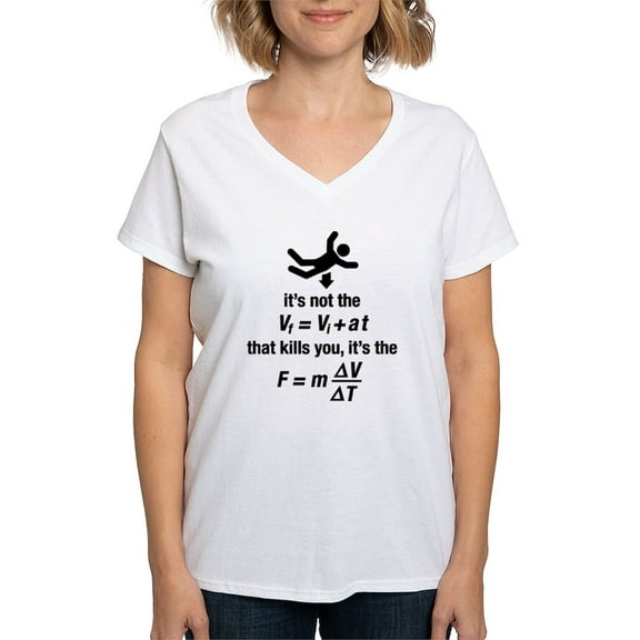 CafePress - Physics T Shirt - Womens Cotton V-Neck T-shirt
