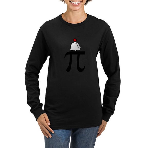 CafePress - Pi A La Mode Women's Long Sleeve Dark T Shirt - Women's Long Sleeve Graphic Tee Casual Fit