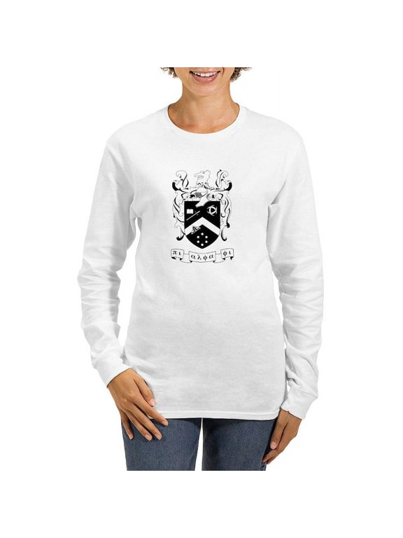 - Pi Alpha Phi Black And White Crest Long Sleeve T Shirt - Women's Long Sleeve Graphic Casual T-Shirt