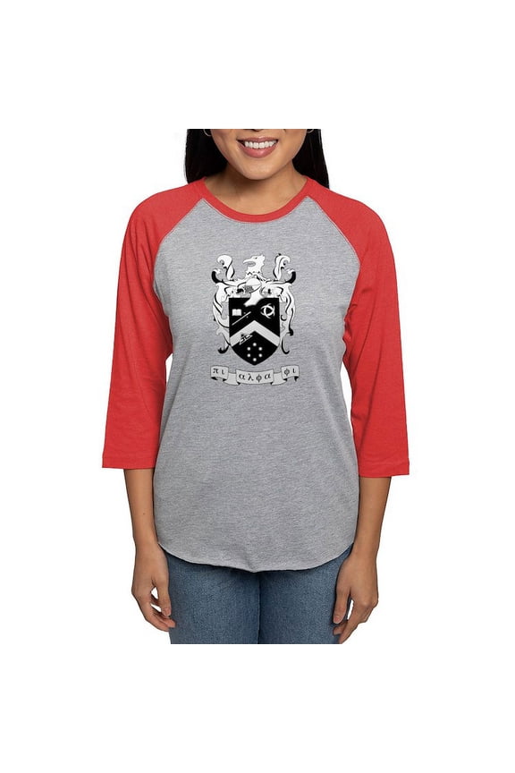 - Pi Alpha Phi Black And White Crest Long Sleeve T Shirt - Womens Baseball Tee