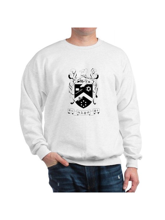 - Pi Alpha Phi Black And White Crest Sweatshirt - Crew Neck Sweatshirt