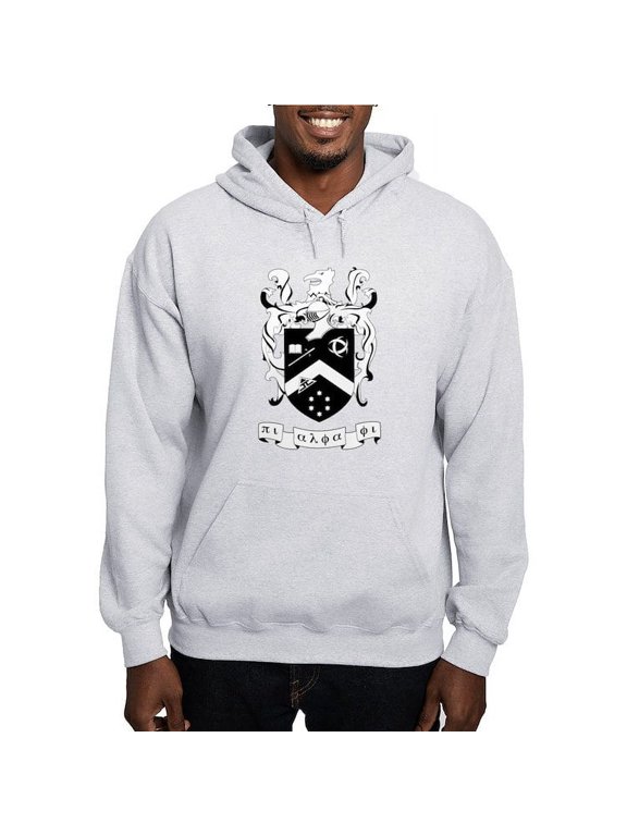 - Pi Alpha Phi Black And White Crest Sweatshirt - Pullover Hoodie, Hooded Sweatshirt