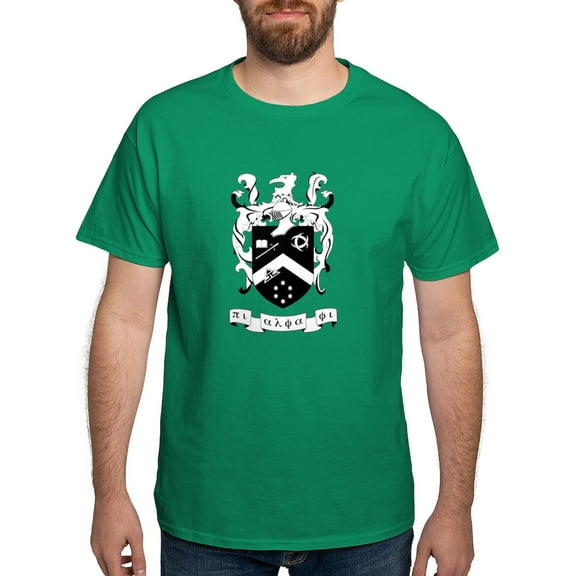 CafePress - Pi Alpha Phi Black And White Crest T Shirt - Men's Classic Graphic Cotton T-Shirt