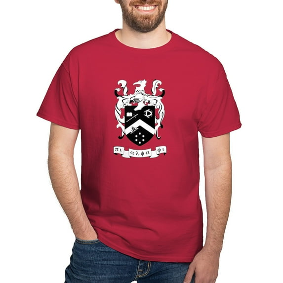 CafePress - Pi Alpha Phi Black And White Crest T Shirt - Men's Classic Graphic Cotton T-Shirt