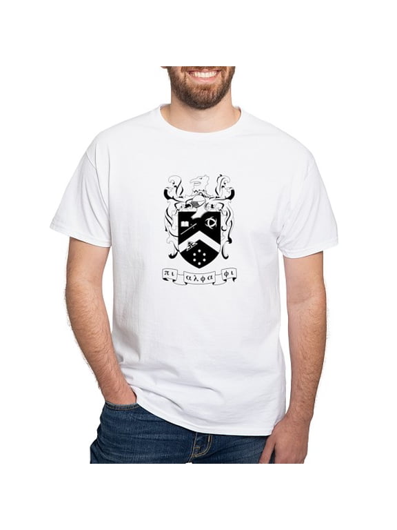 - Pi Alpha Phi Black And White Crest T Shirt - Men's Classic Cotton T-Shirts