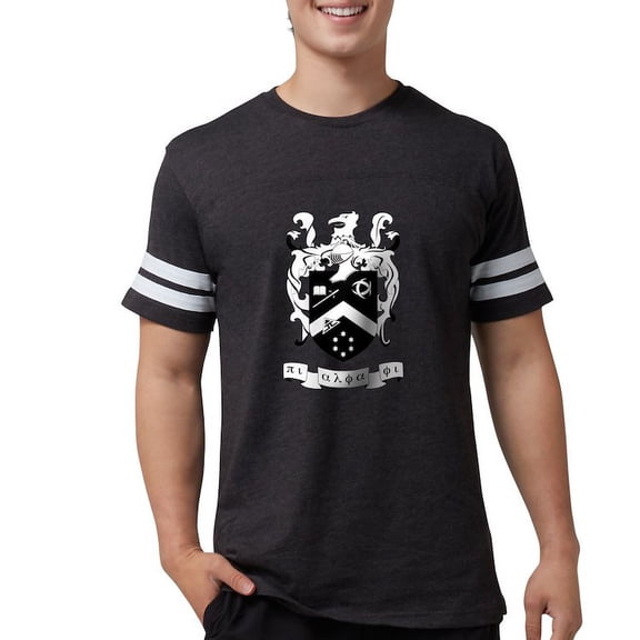 CafePress - Pi Alpha Phi Black And White Crest T Shirt - Mens Football Shirt