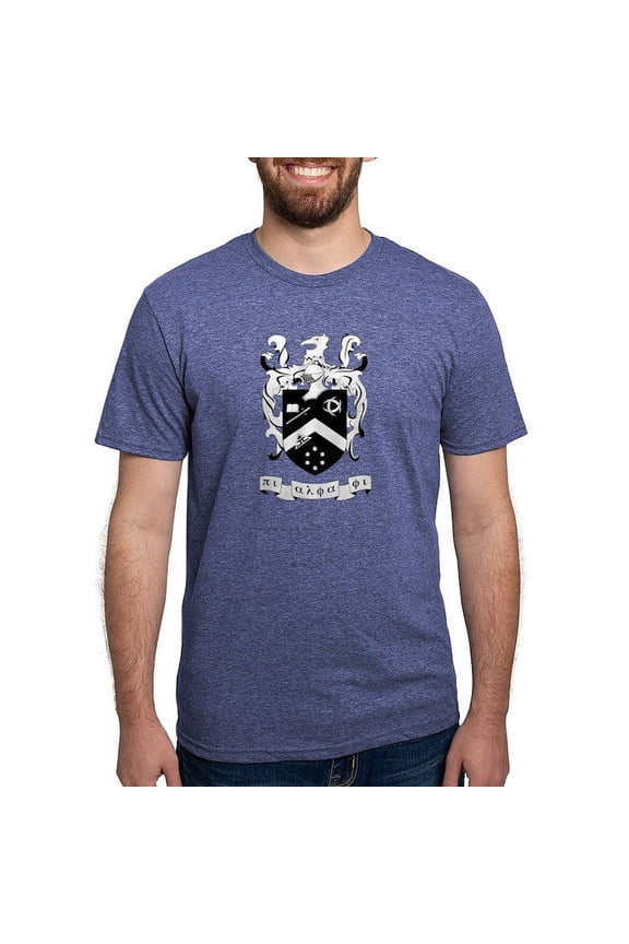 - Pi Alpha Phi Black And White Crest T Shirt - Mens Tri-blend T-Shirt