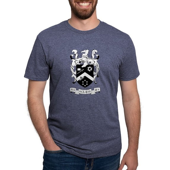 CafePress - Pi Alpha Phi Black And White Crest T Shirt - Mens Tri-blend T-Shirt