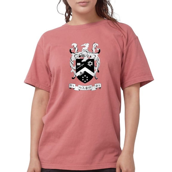 CafePress - Pi Alpha Phi Black And White Crest T Shirt - Womens Comfort Colors® Shirt