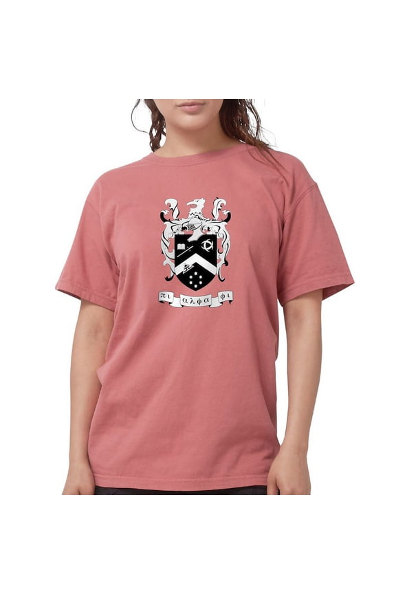 - Pi Alpha Phi Black And White Crest T Shirt - Womens Comfort Colors® Shirt