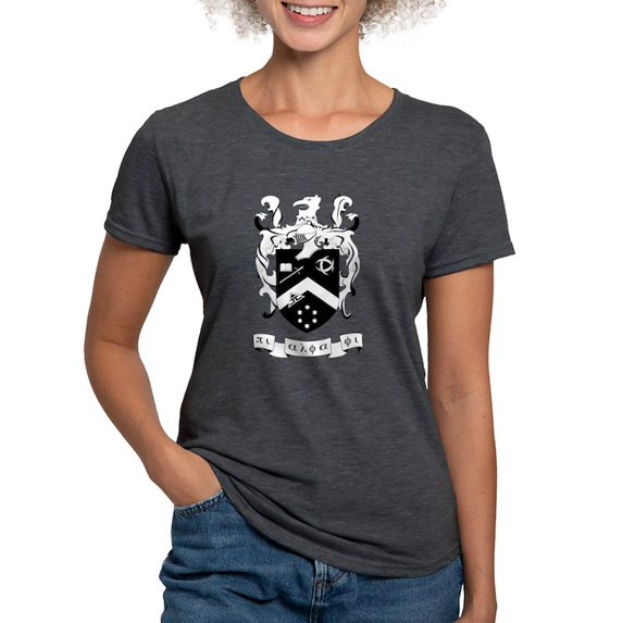 CafePress - Pi Alpha Phi Black And White Crest T Shirt - Womens Tri-blend T-Shirt