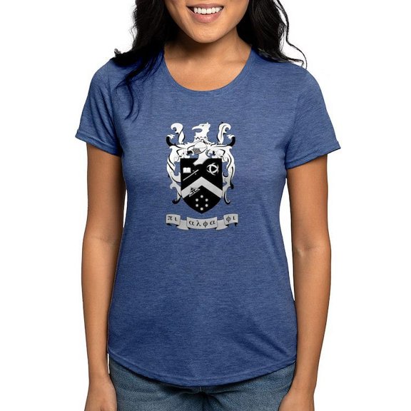 CafePress - Pi Alpha Phi Black And White Crest T Shirt - Womens Tri-blend T-Shirt