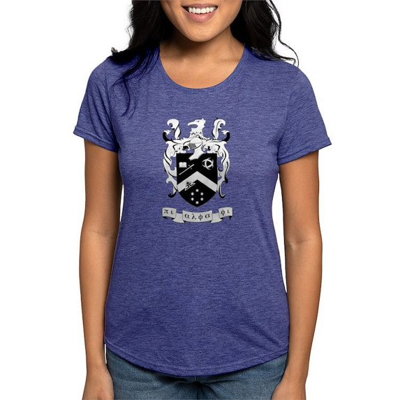 CafePress - Pi Alpha Phi Black And White Crest T Shirt - Womens Tri-blend T-Shirt