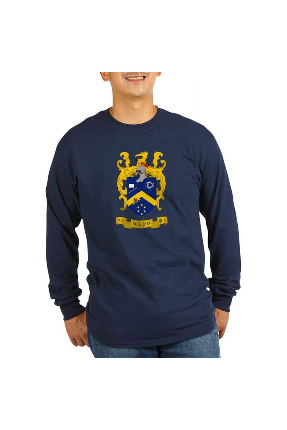 - Pi Alpha Phi Colored Crest Long Sleeve T Shirt - Long Sleeve Dark T-Shirt