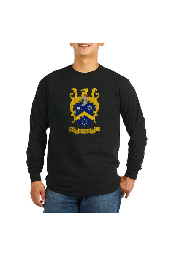 - Pi Alpha Phi Colored Crest Long Sleeve T Shirt - Long Sleeve Dark T-Shirt