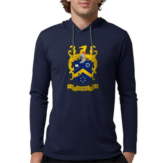 CafePress - Pi Alpha Phi Colored Crest Long Sleeve T Shirt - Mens Hooded Shirt
