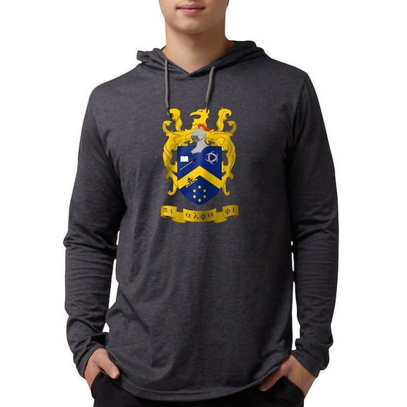 CafePress - Pi Alpha Phi Colored Crest Long Sleeve T Shirt - Mens Hooded Shirt