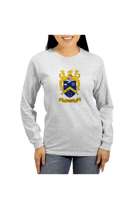 - Pi Alpha Phi Colored Crest Long Sleeve T Shirt - Women's Long Sleeve Graphic Casual T-Shirt