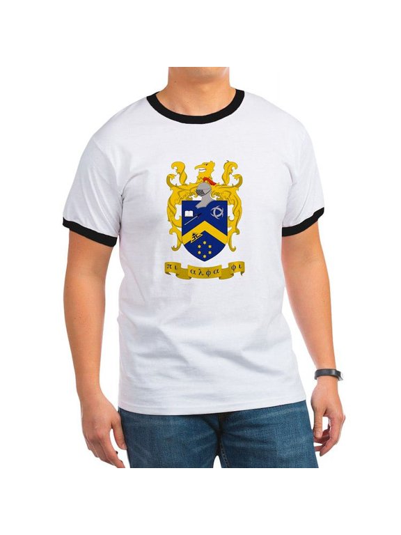 - Pi Alpha Phi Colored Crest T Shirt - 100% Cotton Ringed T-Shirt