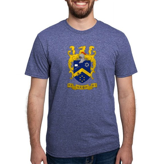 CafePress - Pi Alpha Phi Colored Crest T Shirt - Mens Tri-blend T-Shirt