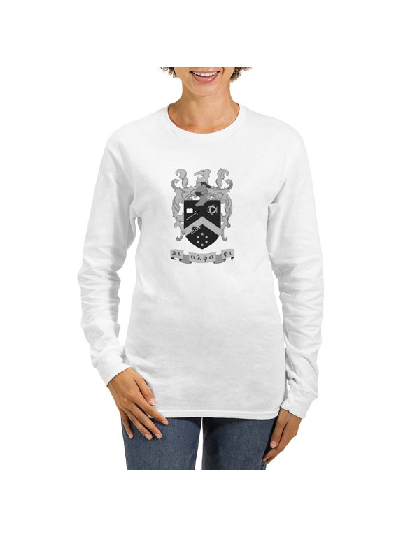 - Pi Alpha Phi Crest Greyscale Long Sleeve T Shirt - Women's Long Sleeve Graphic Casual T-Shirt