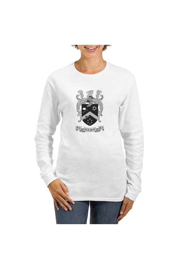 - Pi Alpha Phi Crest Greyscale Long Sleeve T Shirt - Women's Long Sleeve Graphic Casual T-Shirt
