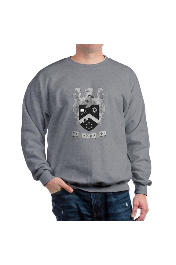 - Pi Alpha Phi Crest Greyscale Sweatshirt - Crew Neck Sweatshirt