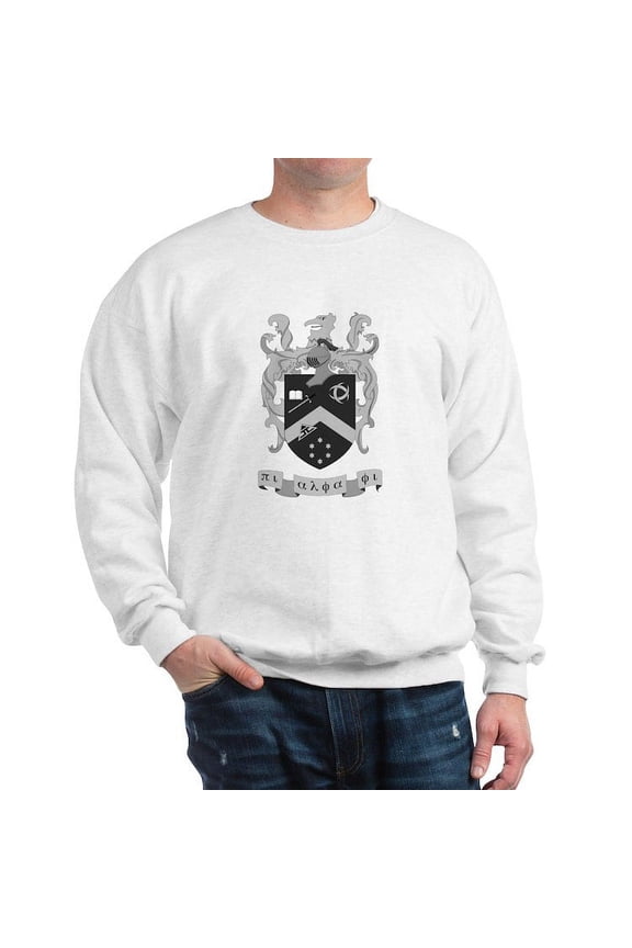 - Pi Alpha Phi Crest Greyscale Sweatshirt - Crew Neck Sweatshirt