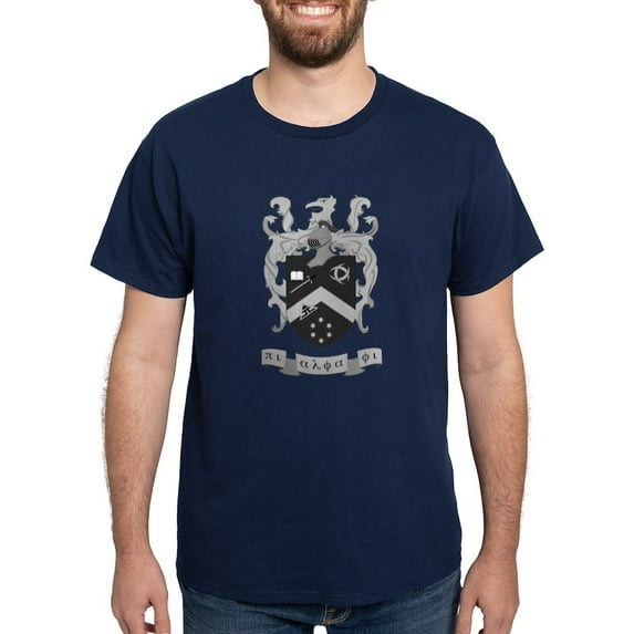 CafePress - Pi Alpha Phi Crest Greyscale T Shirt - Men's Classic Graphic Cotton T-Shirt